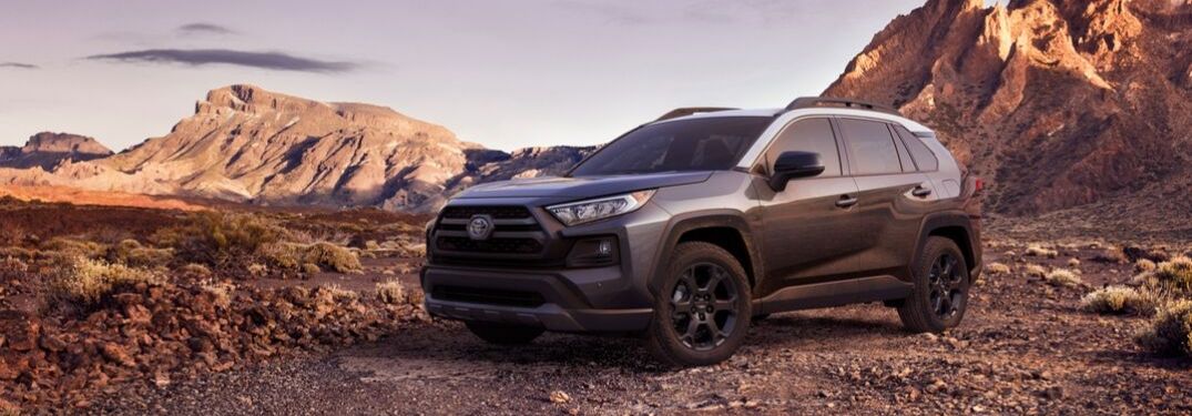 Gray 2020 Toyota RAV4 TRD Off-Road on a Desert Trail