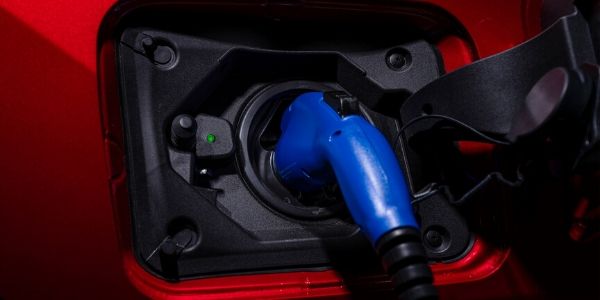 Close Up of 2021 Toyota RAV4 Prime Plug