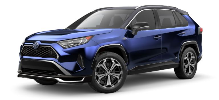 Blueprint 2021 Toyota RAV4 Prime with Midnight Black Metallic Roof Panel on White Background
