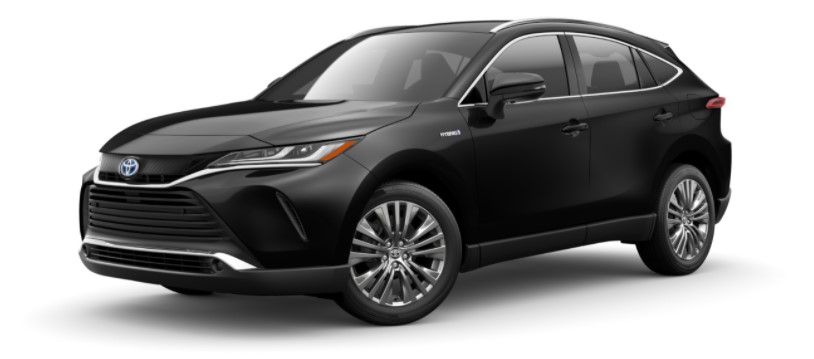 Black 2021 Toyota Venza on White Background