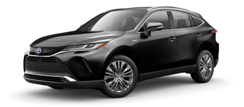 Celestial Black 2021 Toyota Venza on White Background