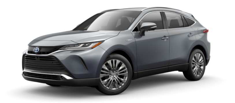 Coastal Gray Metallic 2021 Toyota Venza on White Background