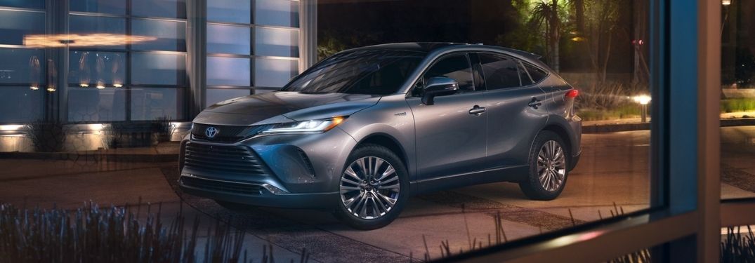 Gray 2021 Toyota Venza in a Driveway at Night