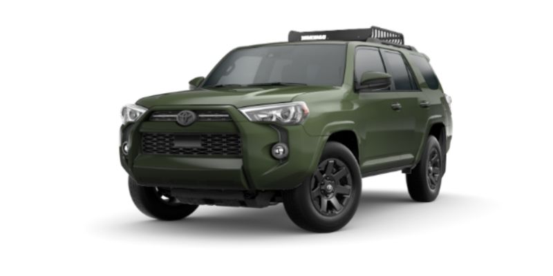 Army Green 2021 Toyota 4Runner on White Background
