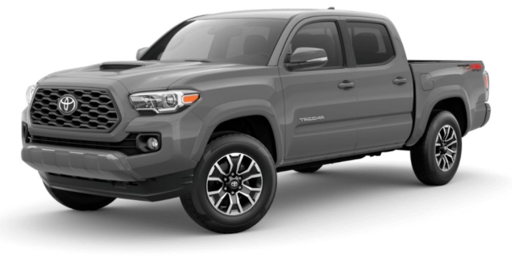 Cement 2021 Toyota Tacoma on White Background
