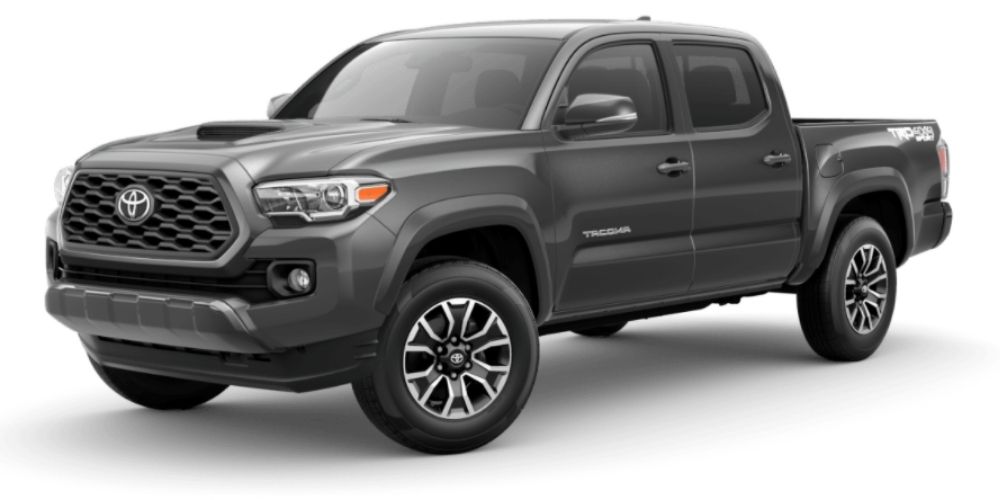 Magnetic Gray Metallic 2021 Toyota Tacoma on White Background