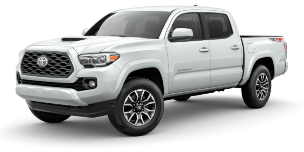 Wind Chill Pearl 2021 Toyota Tacoma on White Background