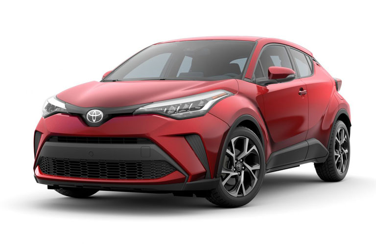 Red 2020 Toyota C-HR on a White Background