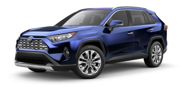 Blueprint 2021 Toyota RAV4 on White Background