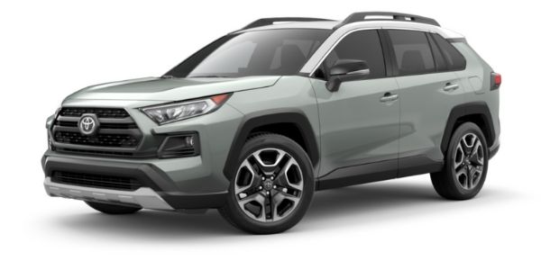 Lunar Rock 2021 Toyota RAV4 with Ice Edge Roof on White Background