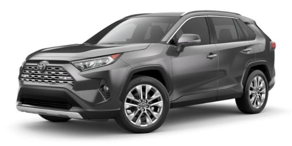 Magnetic Gray Metallic 2021 Toyota RAV4 on White Background