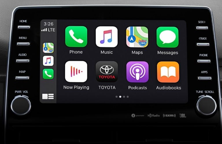 Close Up of 2021 Toyota Avalon Touchscreen with Apple CarPlay