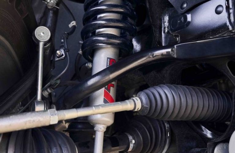 Close Up of 2021 Toyota Tacoma TRD Lift Kit and Suspension