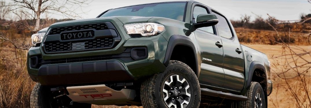 Green 2021 Toyota Tacoma with a 2-Inch Lift Kit