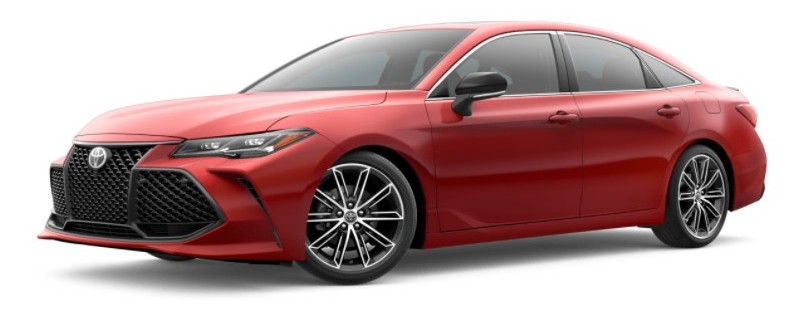 Supersonic Red 2021 Toyota Avalon on White Background