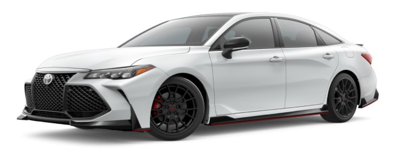 Wind Chill Pearl 2021 Toyota Avalon with Midnight Black Metallic Roof on White Background