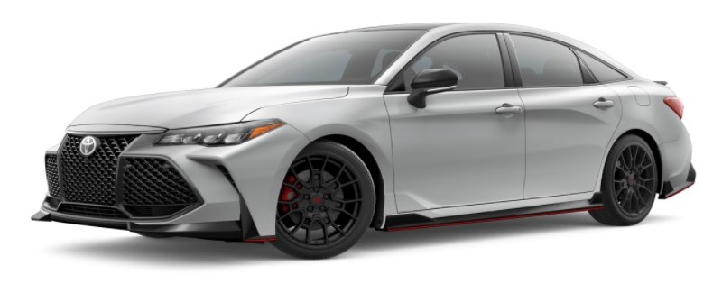 Ice Edge 2021 Toyota Avalon with Midnight Black Metallic Roof on White Background