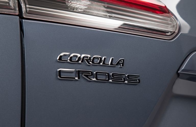 Close Up of 2022 Toyota Corolla Cross Rear Exterior Badge