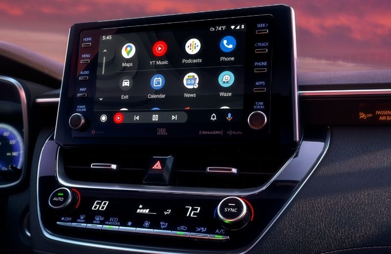 Close Up of 2022 Toyota Corolla Cross Touchscreen Display