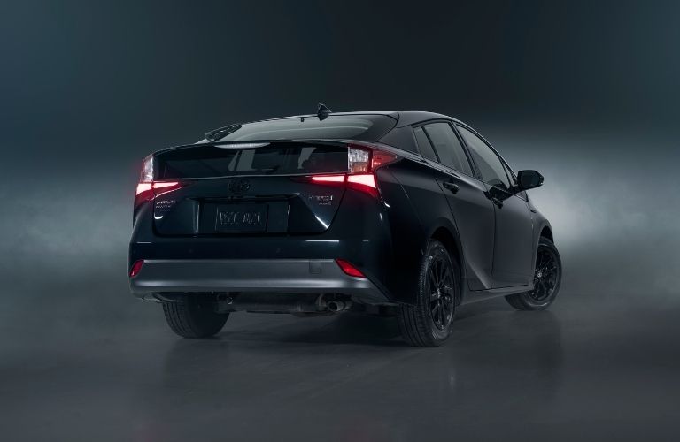 Black 2022 Toyota Prius Nightshade Edition Rear Exterior in Fog