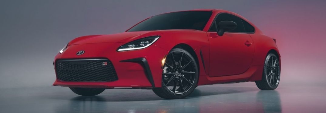 Red 2022 Toyota GR Supra Front Exterior on a Dark Background