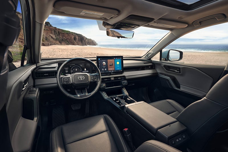 Rav4 interiors are packed with goodies such as bigger touchscreen, a large digital instrument cluster, handsome materials, and colorful accents.