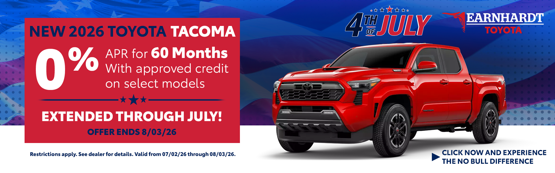 2026 Toyota Tacoma 4th of July Offer Desktop
