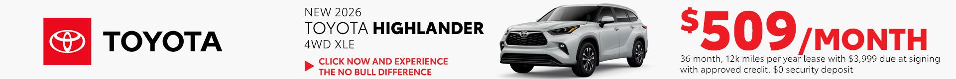 2026 Toyota Highlander 4WD XLE