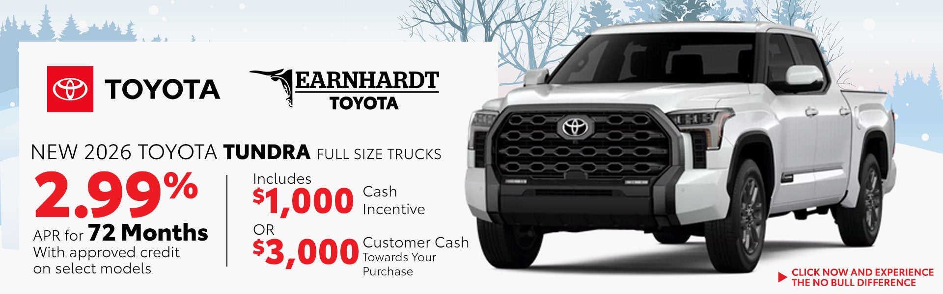 Get 2.99% APR on a New Tundra