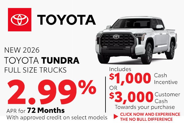 Get 2.99% APR on a New Tundra