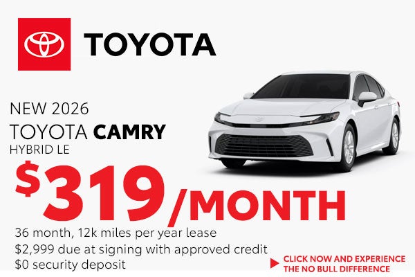 Lease a New Toyota Camry Hybrid for just $319/month