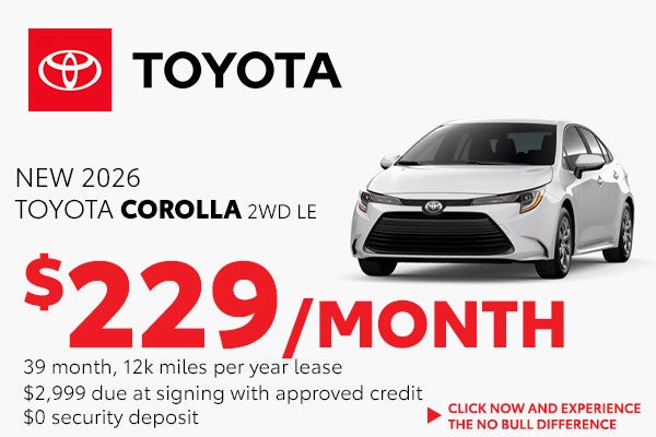Lease a New Toyota Corolla for just $229/month