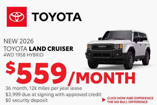 Lease a New Toyota Land Cruiser for just $559/month
