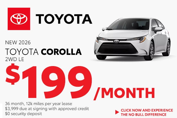 Lease a New Corolla for just $199/month