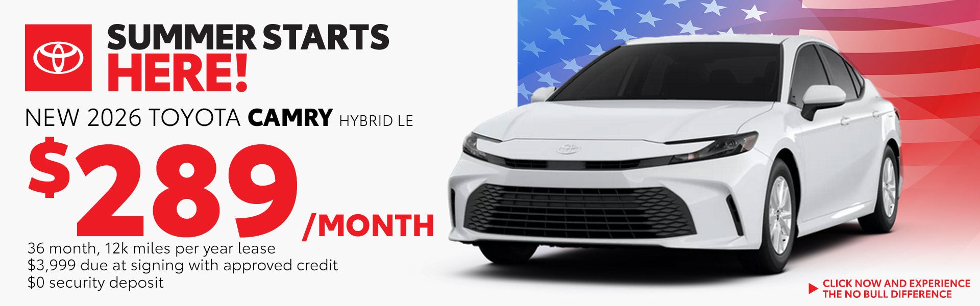 Lease a New Camry Hybrid LE for just $289/month