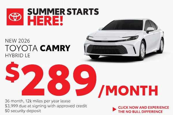 Lease a New Camry Hybrid LE for just $289/month