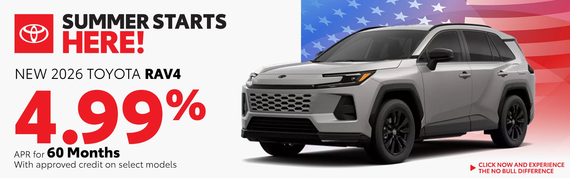 Get 4.99% APR on a New RAV4