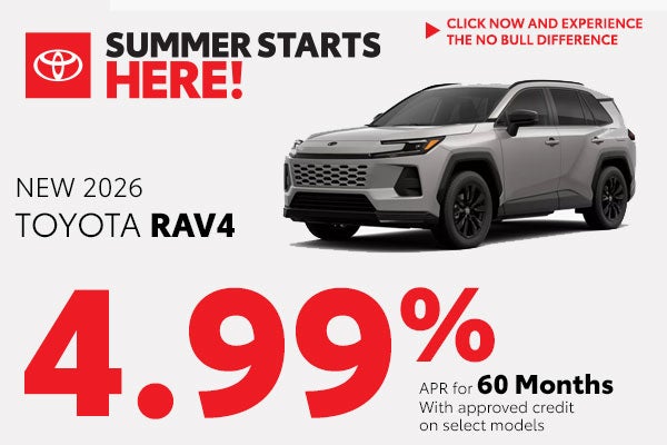 Get 4.99% APR on a New RAV4