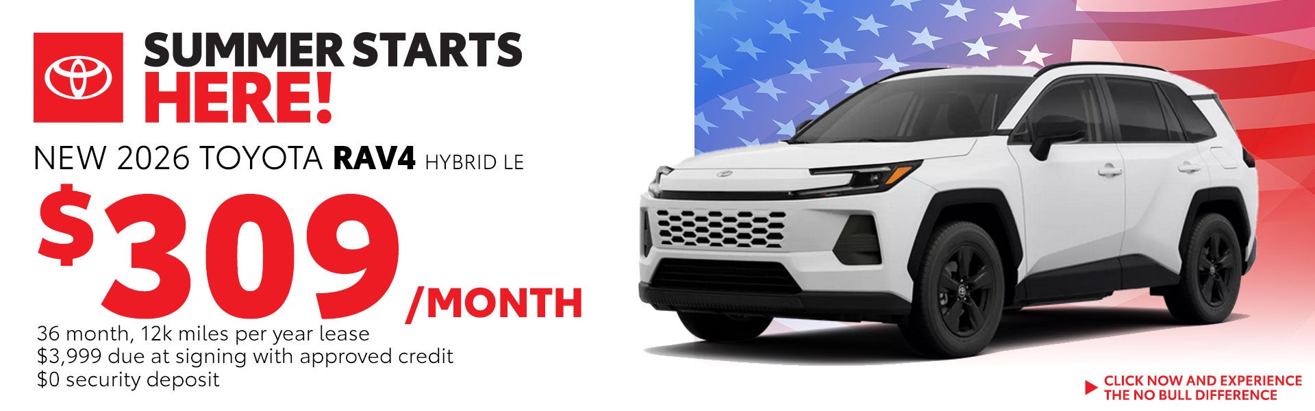 Lease a New RAV4 Hybrid LE for just $309/month