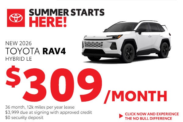 Lease a New RAV4 Hybrid LE for just $309/month