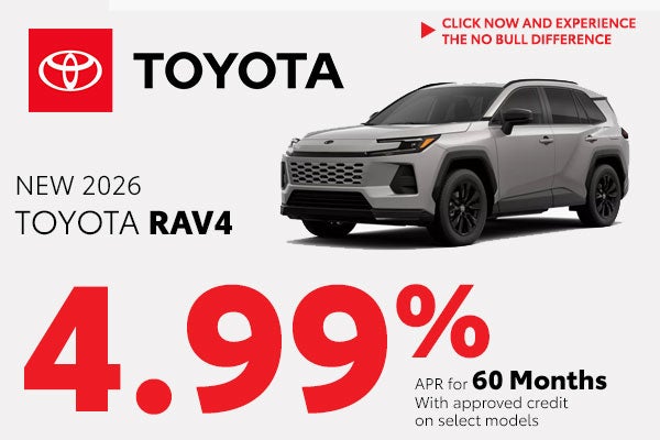 Get 4.99% APR on a New RAV4