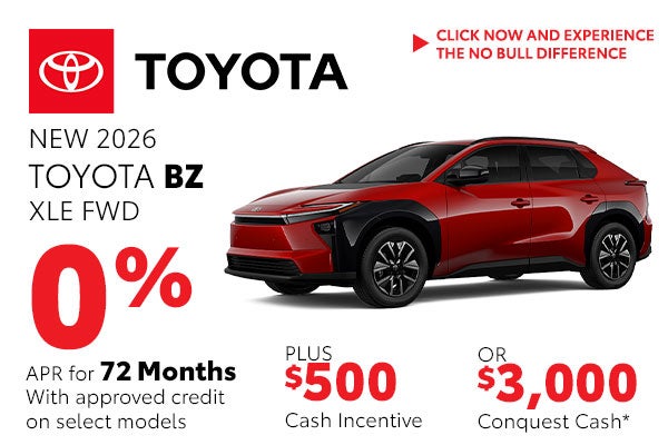 Get 0% APR for 72 Months on a New Toyota BZ