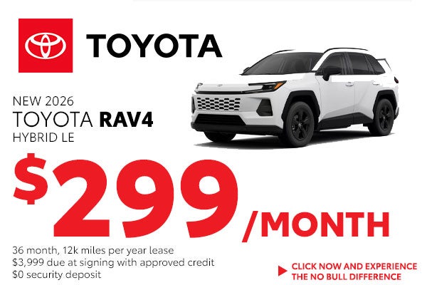 Lease a New Toyota RAV4 for just $299/month