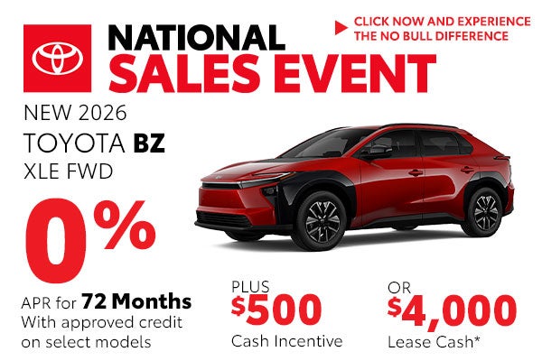 Get 0% APR for 72 Months on a New Toyota BZ