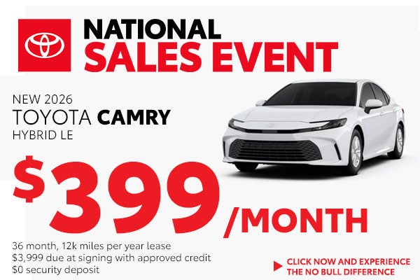 Lease a New Camry Hybrid for just $399/month