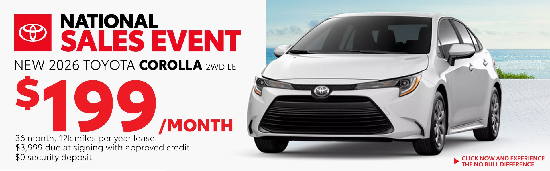 Lease a New Corolla for just $199/month