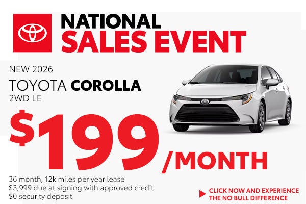 Lease a New Corolla for just $199/month