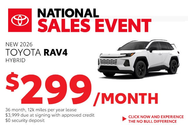 Lease a New RAV4 for just $299/month
