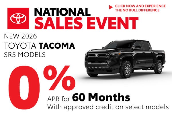 Get 0% APR for 60 months on a New Tacoma SR5