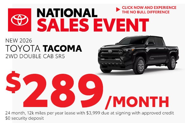 Lease a New Tacoma SR5 for just $289/month